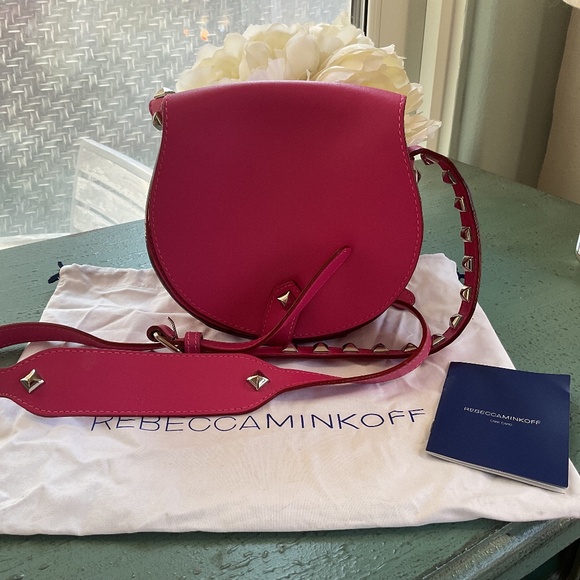 Rebecca Minkoff Magenta Skylar Studded Crossbody “Like New” - Picture 1 of 13